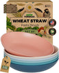Grow Forward Premium Wheat Straw Pasta Bowls - 30oz Unbreakable Wide & Shallow by GrowForward