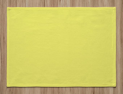 Calicot Placemats Set of 6 100% Cotton Washable Cloth Place Mats, Reusable Table Mats for Spring/Summer & Thanksgiving Christmas Decorations Kitchen Dining Party Wedding (Lemon Yellow, 13" x 19")
