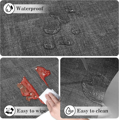 Round Table Placemats Set of 4, Wedge Shaped Faux Leather Table Mats, Heat Resistant Wipeable Washable Place Mats for Dining Table Dinner Kitchen Indoor Outdoor