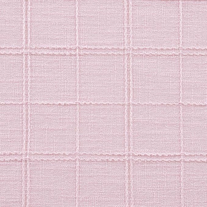 Linen Checked Farmhouse Table Runner, 13x36 Inches Pink | Raised Grid Design - Image 6