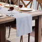 Encasa XO Table Runner, Woven Cotton Dining Runner 13"x94" | Ticking Navy Blue by EncasaXO