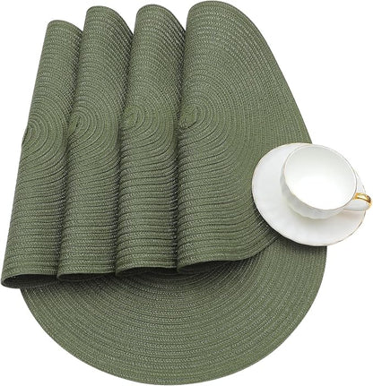 SHACOS Round Placemats Set of 12 Washable 15 inch Round Table Mats Cotton - Image 6