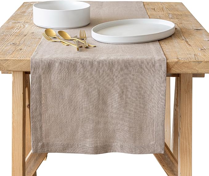 Over&Back 18x108 Washed 100% Linen Table Runner by overback