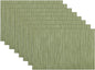 SHACOS Placemats Set of 8 Woven Vinyl Place Mats for Dining Table Wipe Clean Heat Resistant Washable Kitchen Table Mats (8, Olive Green)