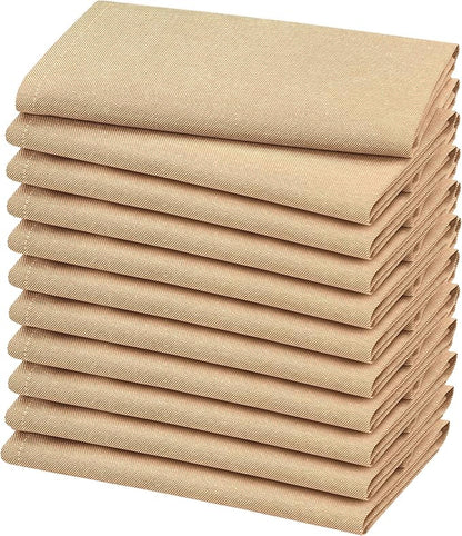 Ruvanti Cloth Napkins Set of 6, 18x18 Reusable Napkins Cloth Washable, Soft & Durable Table Napkin, Poly Cotton Fabric Dinner Napkins for Parties, Christmas, Thanksgiving, Weddings - Honey