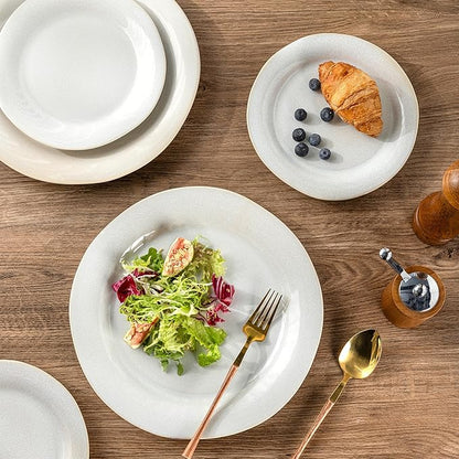 AmorArc Ceramic Dinnerware Sets, Handmade Stoneware Reactive Glaze Plates and Bowls Set, Scratch Resistant | Dishwasher & Microwave Safe Dishes Set, Service for 4 (12pc)