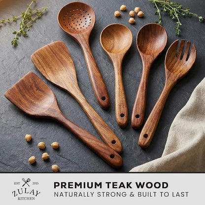 Zulay Kitchen 6 Piece Wooden Spoons - Image 2