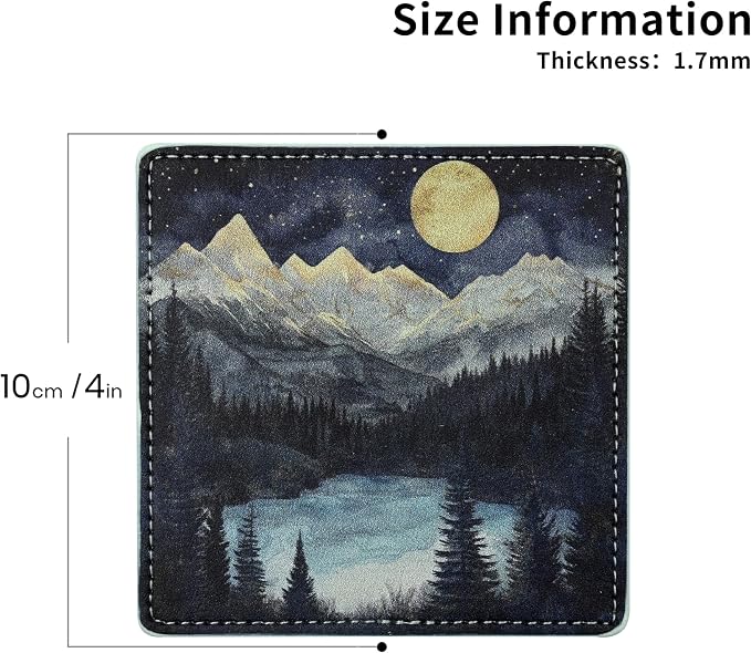 Marble Coasters Square Leather Drinks Coaster Set - Image 5