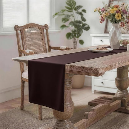 MEANMOY Brown Table Runner 72 Inches Long Waterproof Washable Table Runners | - Image 2