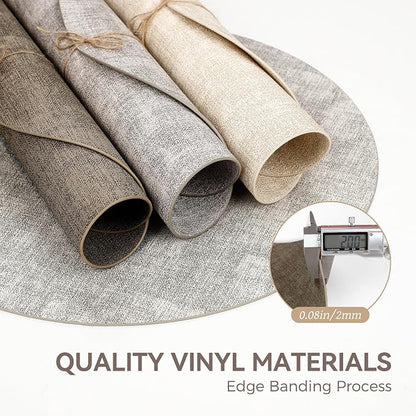 13" Round Placemats Set of 8, Reversible Faux Leather Heat Resistant Table Mats - Image 5