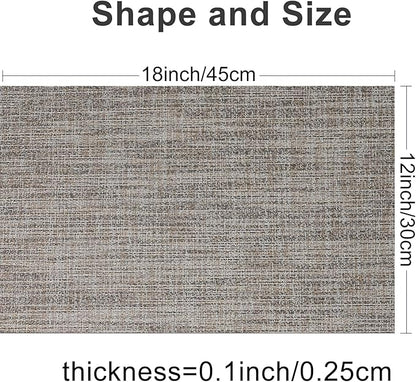 DACHUI Placemats Set of 6, Linen Look Woven Place Mats, Water Resistant, Heat Resistant, Washable, Durable Table Mats (Caramel)