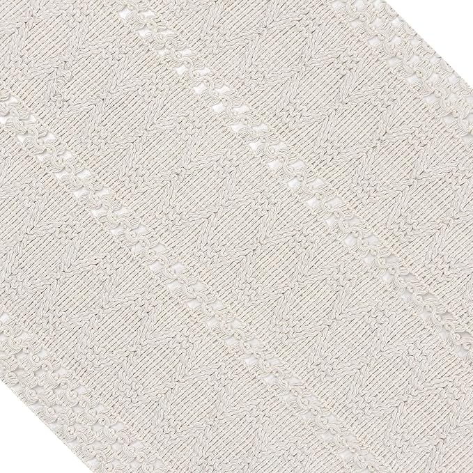 Macrame Table Runner Cream Beige Boho Table Runners - Image 9