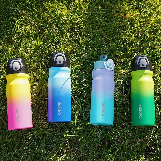 BJPKPK 18 oz Water Bottle with Straw & Handle, Insulated Stainless Flask | Leak - Image 6