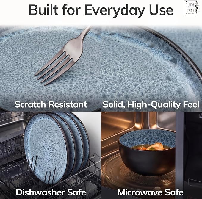 24 Piece Stoneware Dinnerware Set - Image 4