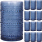 Moretoes12 Pack 12 Oz Blue Hobnail Drinking Glasses Set, Water Glass Cups | by Moretoes