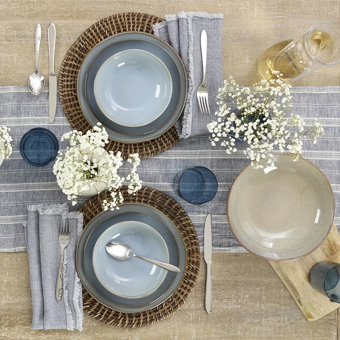 Oneida Organic Shades Oatmeal Stoneware 2-Piece Serving Platter Set | - Image 11