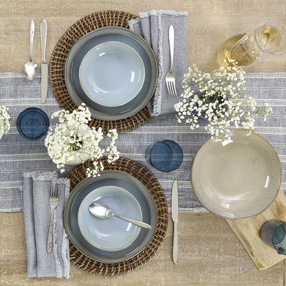 Oneida Organic Shades Oatmeal Stoneware 2-Piece Serving Platter Set | - Image 11