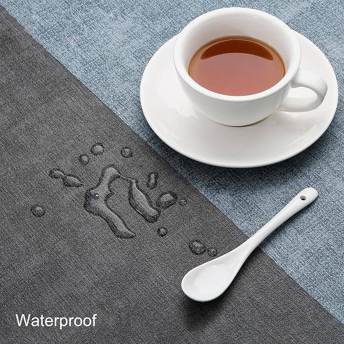 Table Runners 72 Inch Long, Dual-Sided Faux Leather Table Runner | Waterproof - Image 3