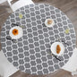 Walrus Round Vinyl Fitted Tablecloth with Flannel Backing Elastic Edge Design Table Cover Waterproof Oil-Proof PVC Table Cloth Stain-Resistant Best for 45"-56" Round