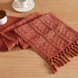 Macrame Style Boho Table Runner, 12x36 Inch Rust | Woven Boho Table Runner by ZEEMARTONLINE