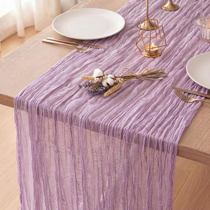 3 Pack Lilac Purple Cheesecloth Table Runner 120 Inch Boho Wedding Decor | by Fixwal