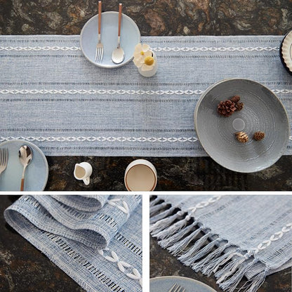 Farmhouse Rustic Blue Table Runner - Image 5