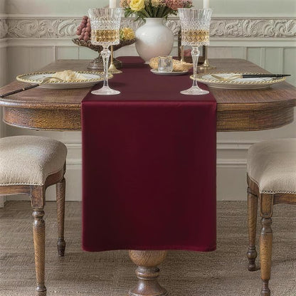 Burgundy Table Runner, Waterproof Washable Runners 72 Inches Long | Reusable by KAIPHO