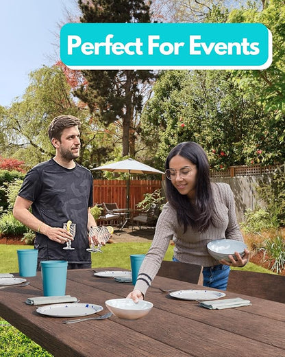 PartyPrints 10 Pack 16 oz Turquoise Reusable Blank Plastic Cups, Stadium Cups - Image 6