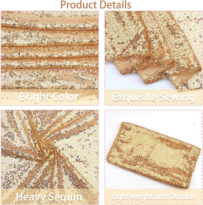 12 Packs 12 X 72 Inch Sequin Table Runner Glitter Dining Table Runner - Image 4