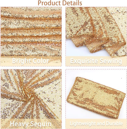 12 Packs 12 X 72 Inch Sequin Table Runner Glitter Dining Table Runner - Image 4