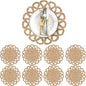 13.8" Corn Husk Woven Round Placemats Set of 8 - Wicker Boho Farmhouse Placemats - Rattan Table Mats Like Water Hyacinth for Dining Table, Wedding, Home