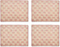 MACKENZIE-CHILDS Set of 4 Sinamay Placemats, Durable Woven Table Mats, Pink