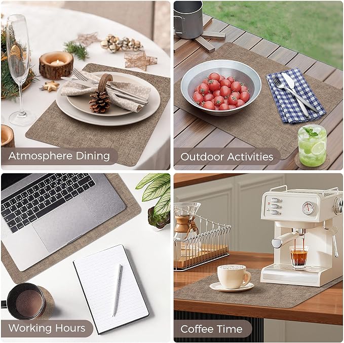 NCUE Vinyl Placemats Set of 8, Heat Resistant, Nonslip Faux Leather Waterproof - Image 6