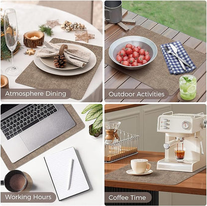 NCUE Vinyl Placemats Set of 8, Heat Resistant, Nonslip Faux Leather Waterproof - Image 6