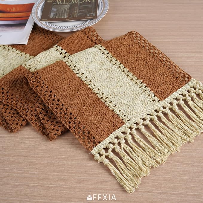Boho Table Runner Rustic for Fall Home Decor - Image 3