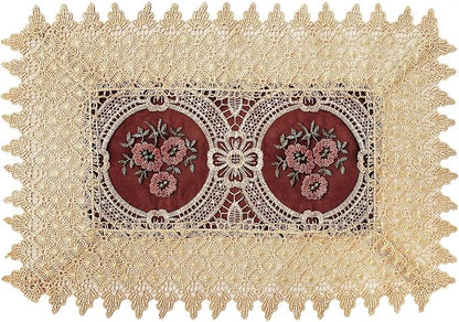 Set of 4 Burgundy Lace Table Placemat Rectangular 12 × 18 Inch by Simhomsen
