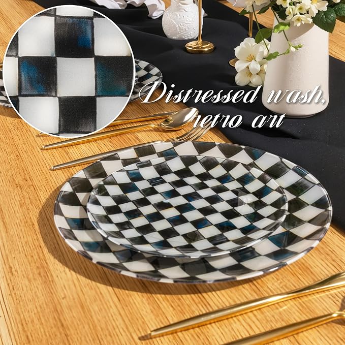 U-QE 20PCS Black Plastic Plates - Image 3