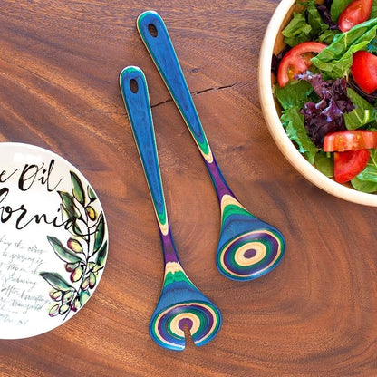 Totally Bamboo Baltique Mumbai Collection Wooden Salad Serving Utensil Set - Image 4