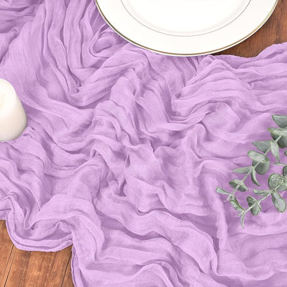 Pesonlook Cheesecloth Table Runner Light Purple, 20 Pack 17.7x108 inch - Image 9