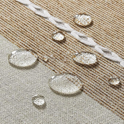 ZeeMart Contrast Linen Table Cloth Rectangle Table Cloths 60x84 Inch Brown, Farmhouse Style Heavy Weight Beige Tablecloth, Water Resistant Burlap Tablecloths