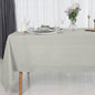 D'Moksha Homes Silver Grey Linen Tablecloth for Rectangle Tables 60 x 132 Inch - 100% Pure Linen Grey Table Cloth - Classic Hemstitch, Machine Washable Dining Tablecloth for Spring, Easter