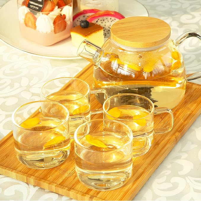 5oz Modern Glass Coffee & Tea Cups Set of 4 - Image 3