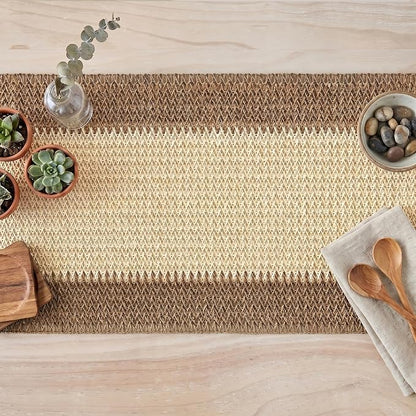 Artoid Mode Coffee Farmhouse Rustic Paper Braided Table Runner, Seasonal - Image 4