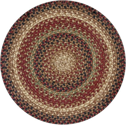 Homespice Gingerbread Round Braided Placemats, Warm Country Decor, Set of 2, 15", Brown Jute Table Mats - Vibrant Colors, Durable, Easy to Clean and Protects Furniture