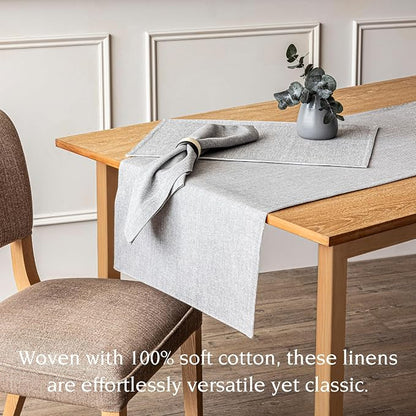 Over&Back 18x90 Woven Chambray Cotton Table Runner - Image 3