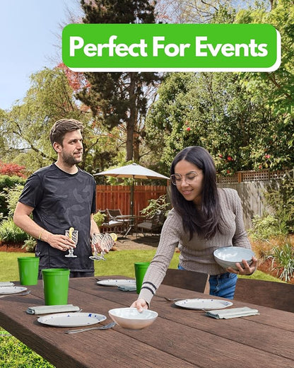 PartyPrints 100 Pack 16 oz Lime Green Reusable Blank Plastic Cups, Stadium Cups - Image 6