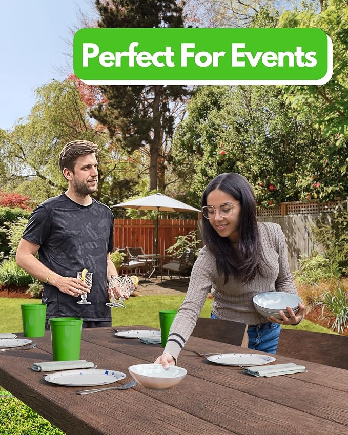 PartyPrints 10 Pack 16 oz Lime Green Reusable Blank Plastic Cups, Stadium Cups - Image 6