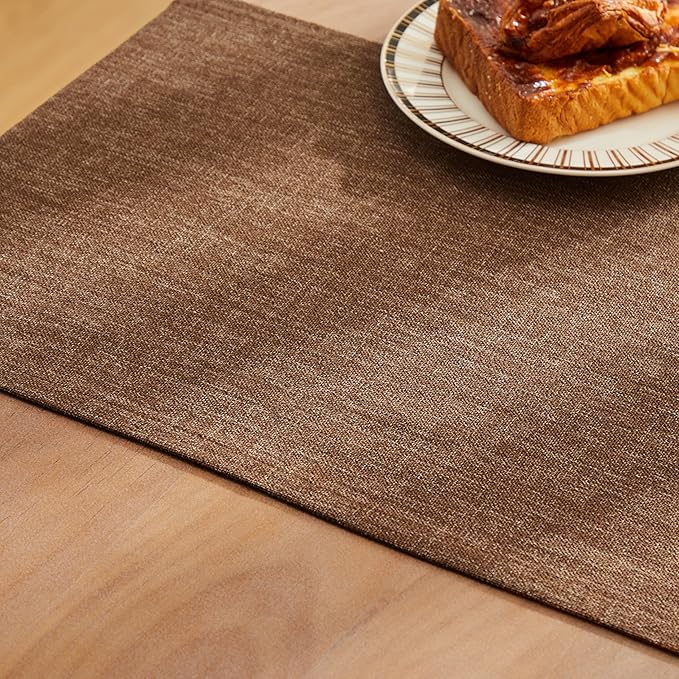 Rustic Cotton Linen Table Runner, 13x72 Inches Brown | Farmhouse Style Linen - Image 6