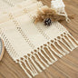 Boho Cream Table Runner, 12x72 Inches | Tassels, Summer Farmhouse, Woven Cotton by Counfeisly