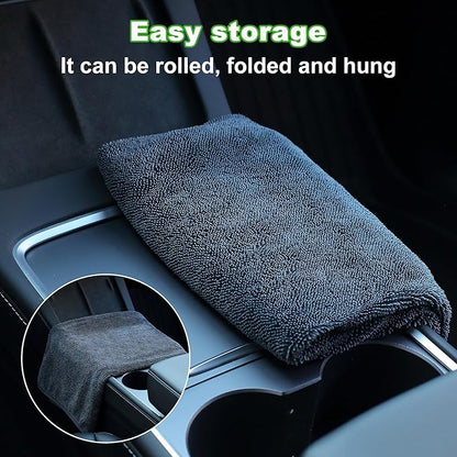 JOYMOOP Microfiber Towels for Cars, 2 Pack 35.4" x 23.6" Car Drying Towel, Dark Gray Reusable Car Towel, Quick Drying Car Microfiber Cleaning Cloth for RVs, SUVs, Trucks
